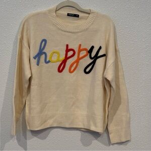 Happy Sweater NWOT FITS LIKE LARGE